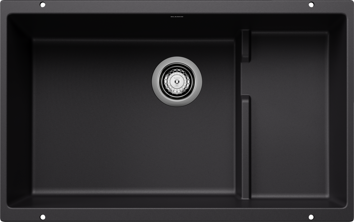 Blanco Precis Cascade Silgranit Undermount Kitchen Sink - Coal Black