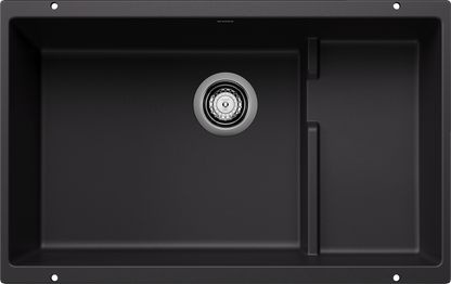 Blanco Precis Cascade Silgranit Undermount Kitchen Sink - Coal Black