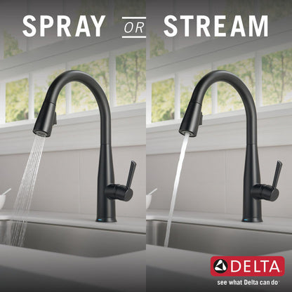 Delta Essa Single Handle Pull-Down Kitchen Faucet with Touch2O Technology - 9113T