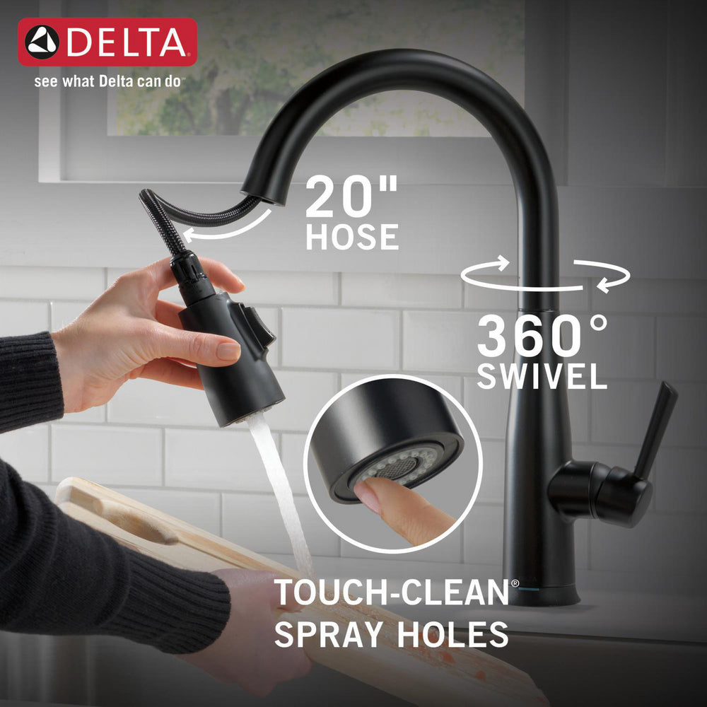 Delta Essa Single Handle Pull-Down Kitchen Faucet with Touch2O Technology - 9113T
