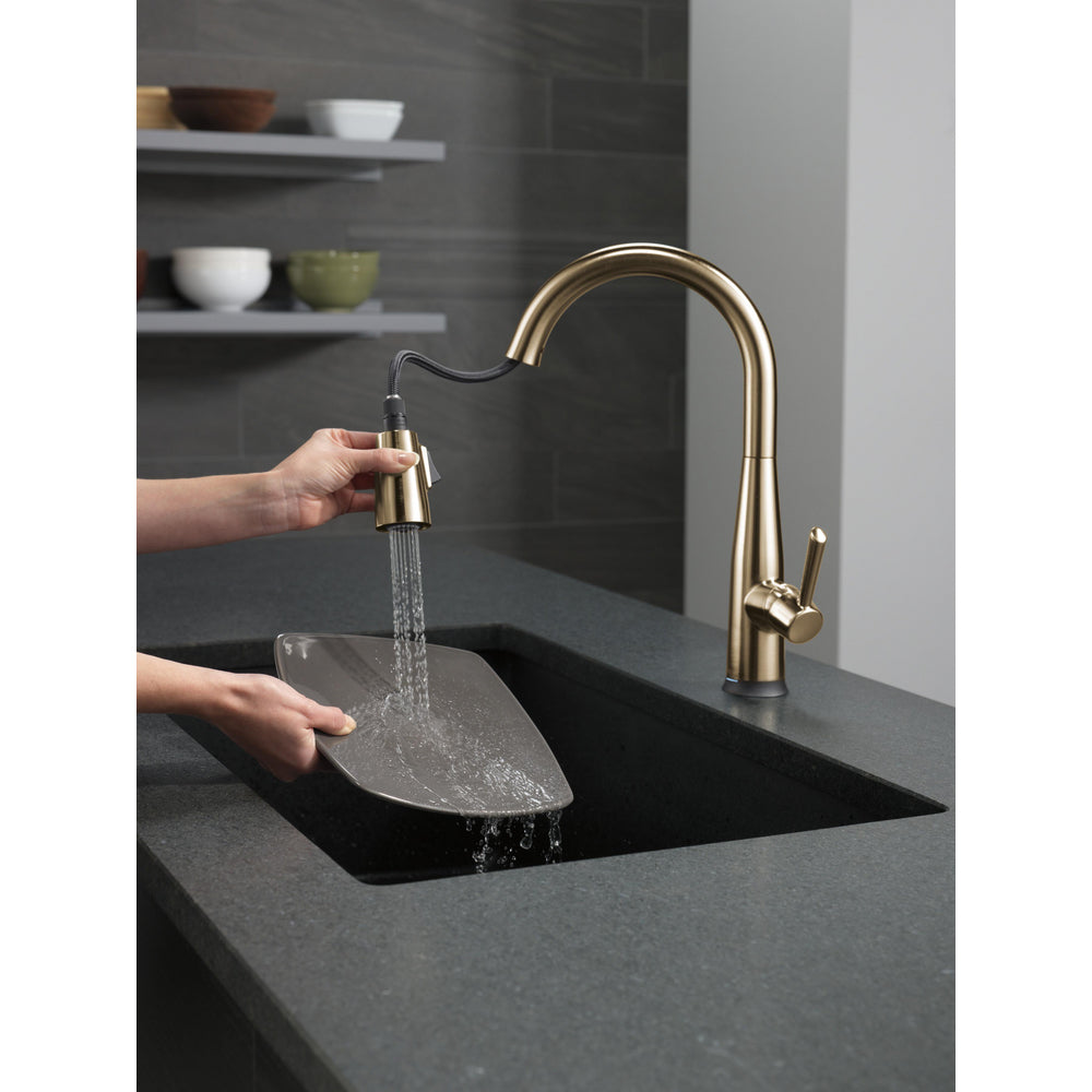 Delta Essa Single Handle Pull-Down Kitchen Faucet with Touch2O Technology - 9113T