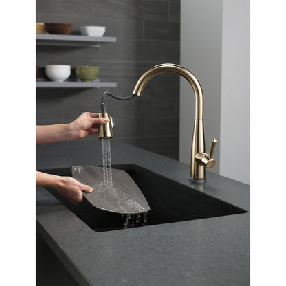 Delta Essa Single Handle Pull-Down Kitchen Faucet with Touch2O Technology - 9113T