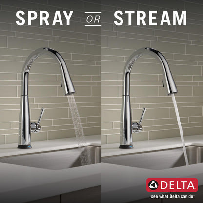 Delta Essa Single Handle Pull-Down Kitchen Faucet with Touch2O Technology - 9113T