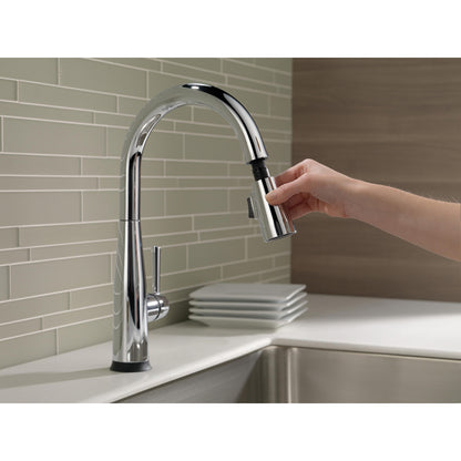 Delta Essa Single Handle Pull-Down Kitchen Faucet with Touch2O Technology - 9113T
