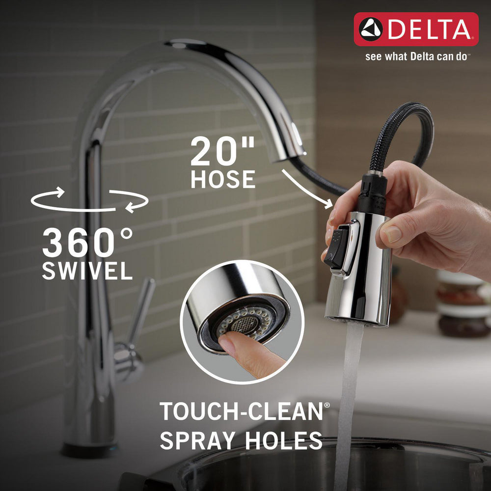 Delta Essa Single Handle Pull-Down Kitchen Faucet with Touch2O Technology - 9113T