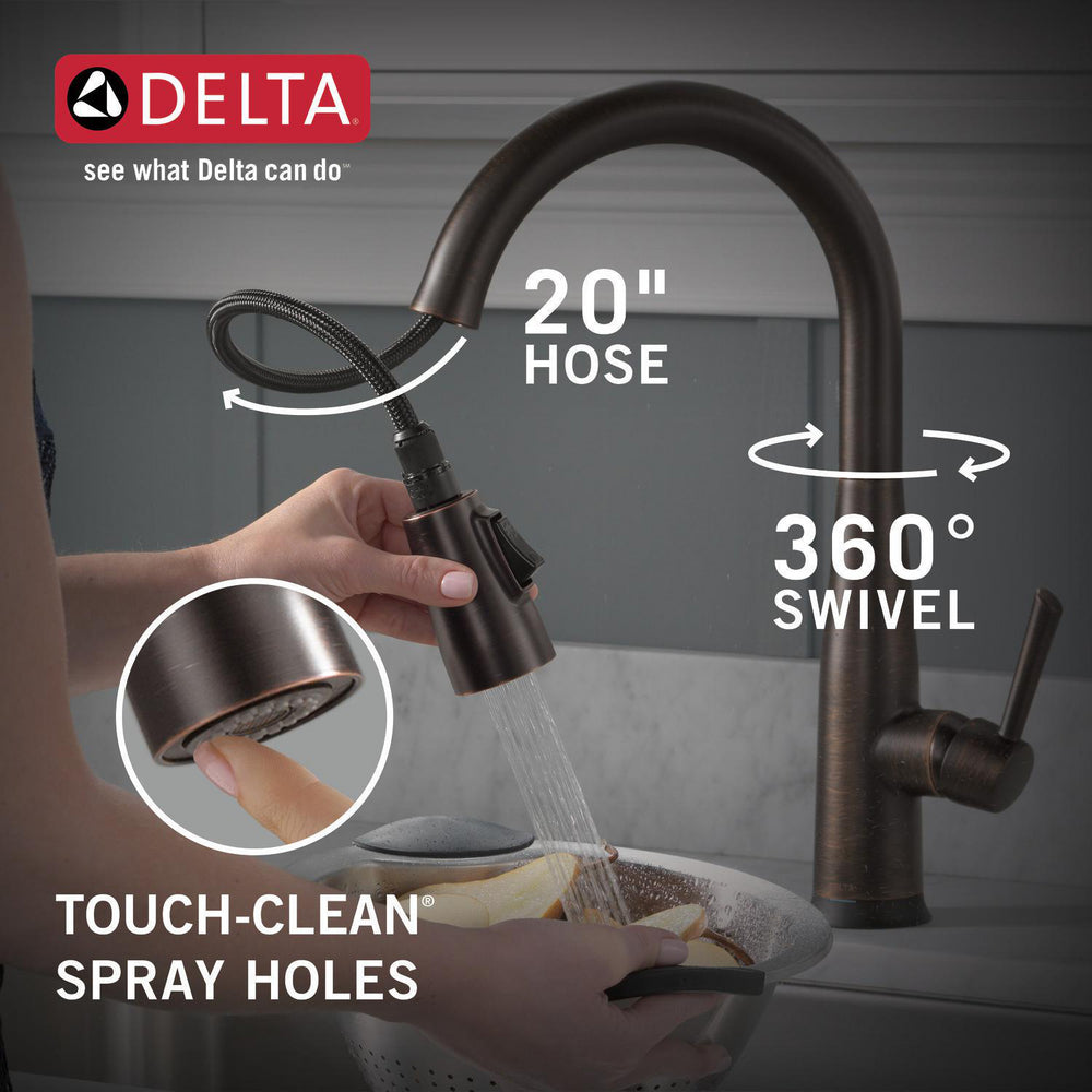 Delta Essa Single Handle Pull-Down Kitchen Faucet with Touch2O Technology - 9113T