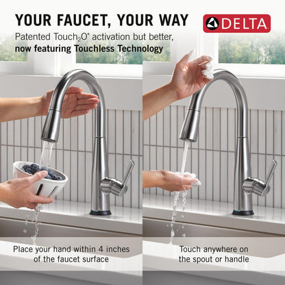 Delta Essa Touch2O Technology Kitchen Faucet with Touchless Technology - 9113TL