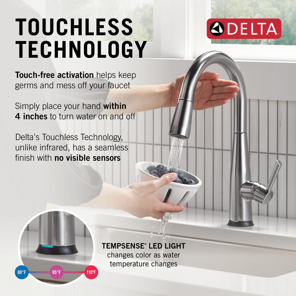 Delta Essa Touch2O Technology Kitchen Faucet with Touchless Technology - 9113TL
