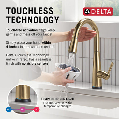 Delta Essa Touch2O Technology Kitchen Faucet with Touchless Technology - 9113TL