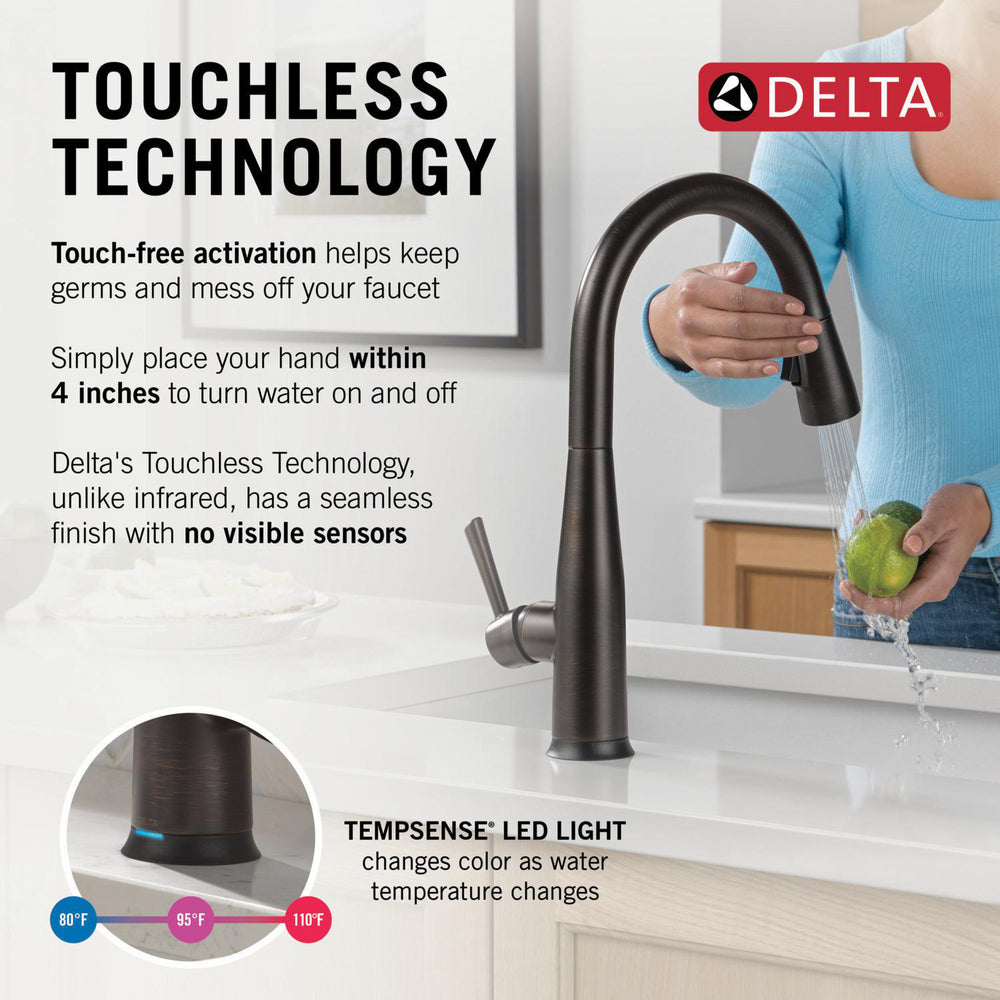 Delta Essa Touch2O Technology Kitchen Faucet with Touchless Technology - 9113TL