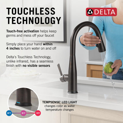 Delta Essa Touch2O Technology Kitchen Faucet with Touchless Technology - 9113TL