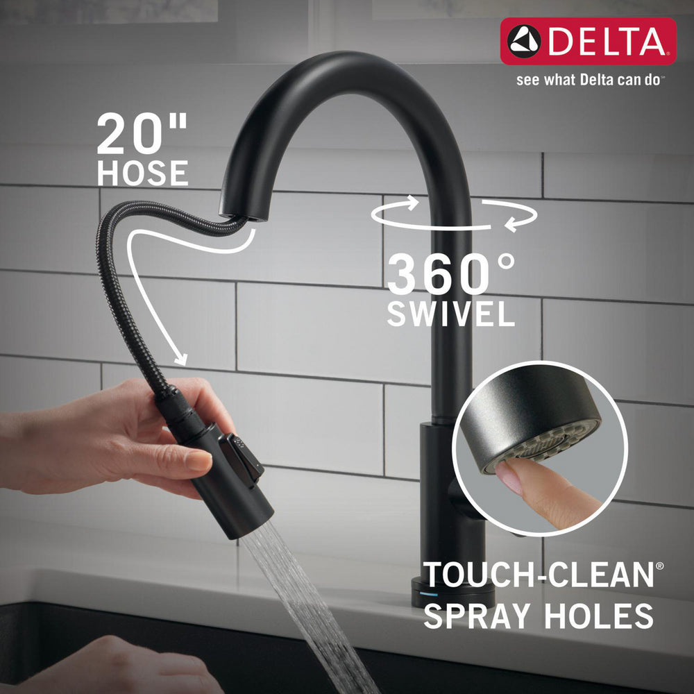 Delta Trinsic Single Handle Pull-Down Kitchen Faucet with Touch2O Technology - 9159T