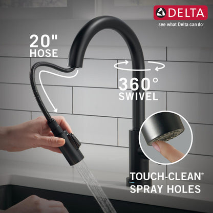 Delta Trinsic Single Handle Pull-Down Kitchen Faucet with Touch2O Technology - 9159T