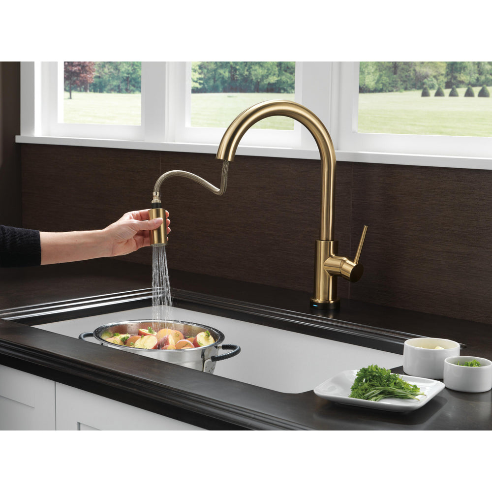 Delta Trinsic Single Handle Pull-Down Kitchen Faucet with Touch2O Technology - 9159T