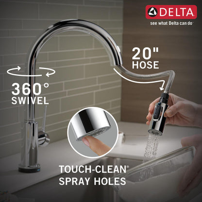 Delta Trinsic Single Handle Pull-Down Kitchen Faucet with Touch2O Technology - 9159T