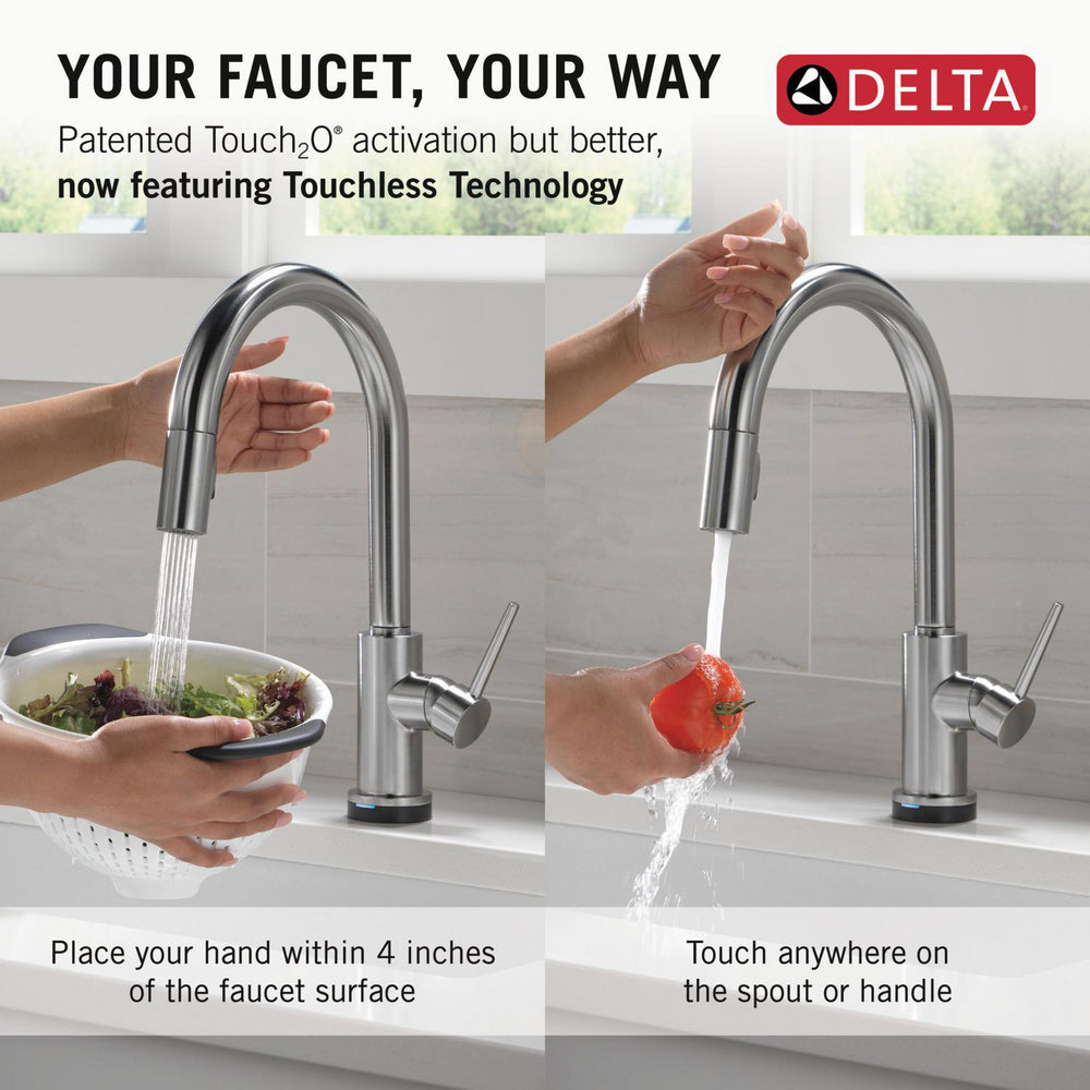Delta Trinsic Touch2O Technology Kitchen Faucet with Touchless Technology - 9159TL