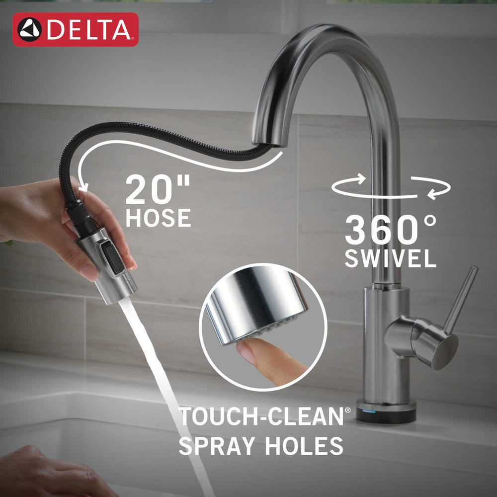 Delta Trinsic VoiceIQ Kitchen Faucet with Touch2O Technology with Touchless Technology - 9159TLV
