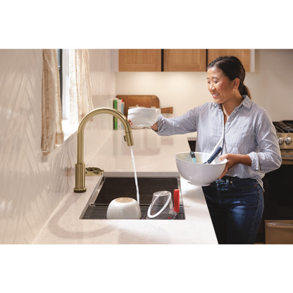 Delta Trinsic VoiceIQ Kitchen Faucet with Touch2O Technology with Touchless Technology - 9159TLV