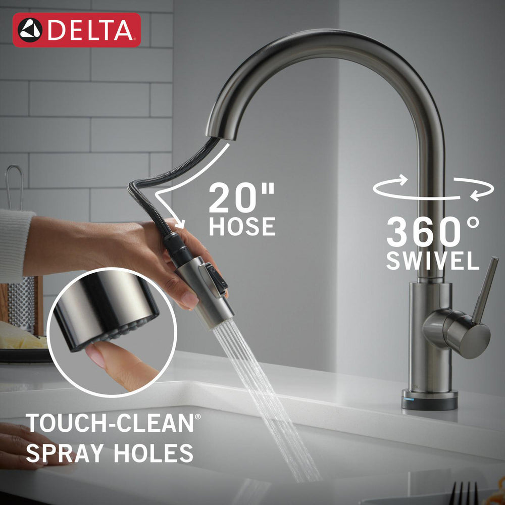 Delta Trinsic VoiceIQ Kitchen Faucet with Touch2O Technology with Touchless Technology - 9159TLV