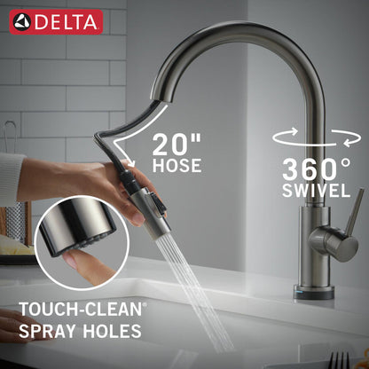 Delta Trinsic VoiceIQ Kitchen Faucet with Touch2O Technology with Touchless Technology - 9159TLV