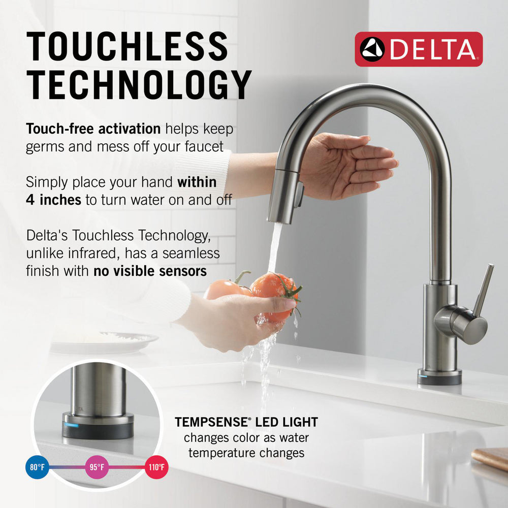Delta Trinsic VoiceIQ Kitchen Faucet with Touch2O Technology with Touchless Technology - 9159TLV