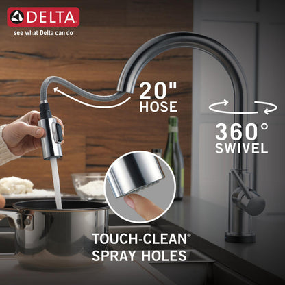 Delta Trinsic VoiceIQ Single-Handle Pull-Down Kitchen Faucet with Touch2O Technology - 9159TV