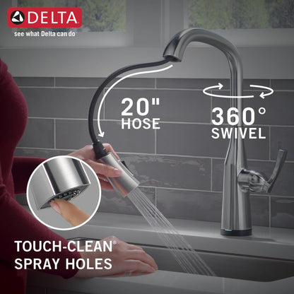 Delta Stryke Single Handle Pull-Down Kitchen Faucet with Touch2O Technology - 9176T