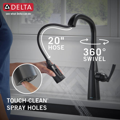Delta Stryke Single Handle Pull-Down Kitchen Faucet with Touch2O Technology - 9176T