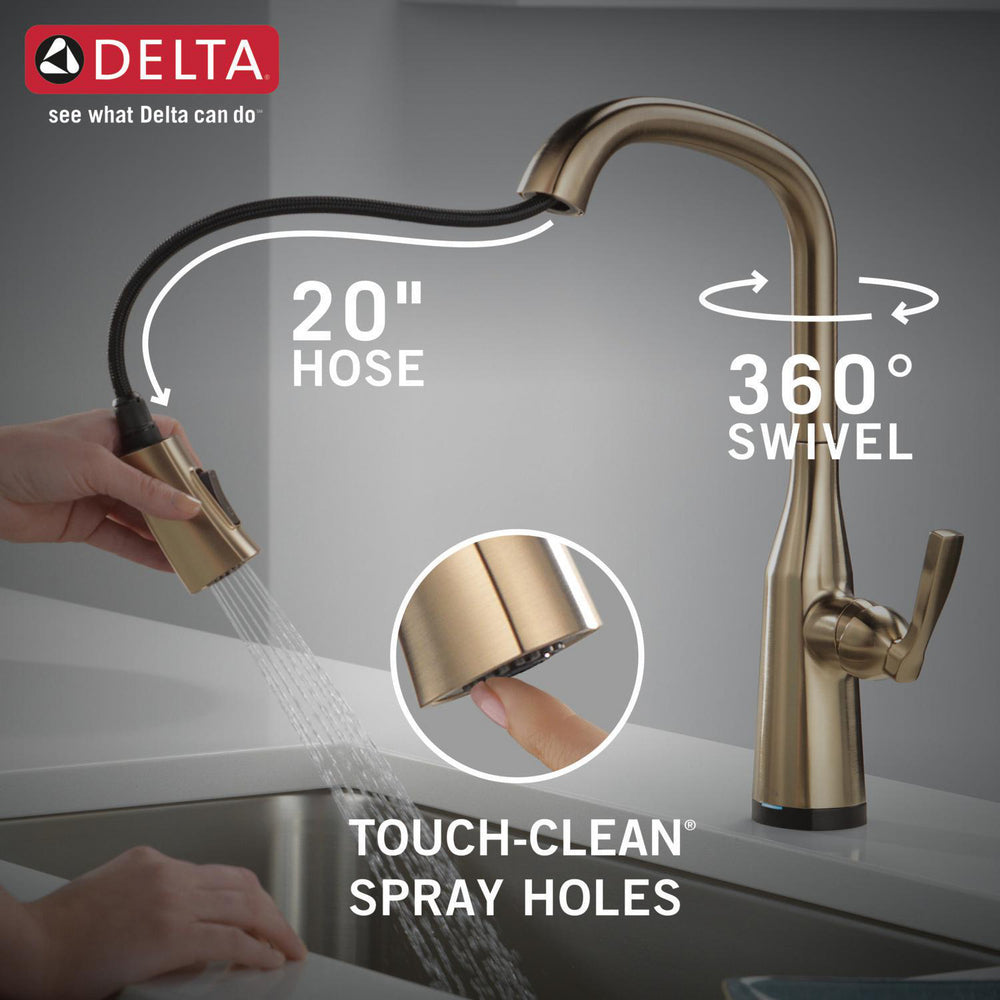 Delta Stryke Single Handle Pull-Down Kitchen Faucet with Touch2O Technology - 9176T