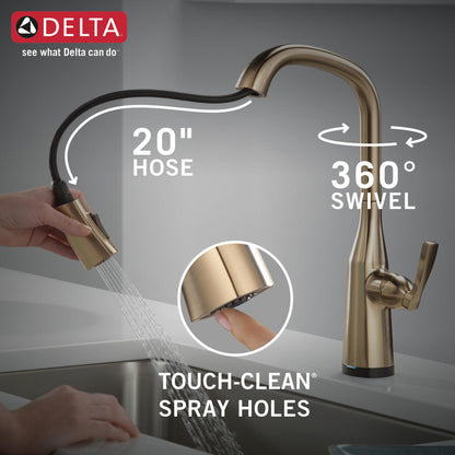 Delta Stryke Single Handle Pull-Down Kitchen Faucet with Touch2O Technology - 9176T