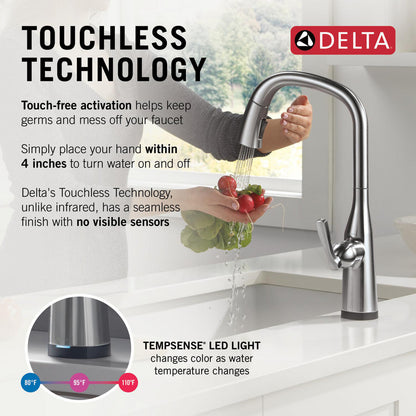 Delta Stryke Touchless Pulldown Bar Faucet - 9176TL