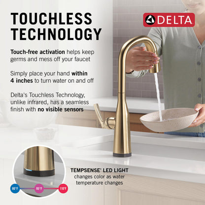 Delta Stryke Touchless Pulldown Bar Faucet - 9176TL