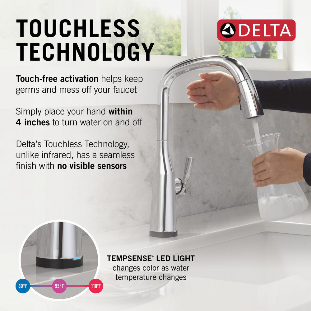Delta Stryke Touchless Pulldown Bar Faucet - 9176TL