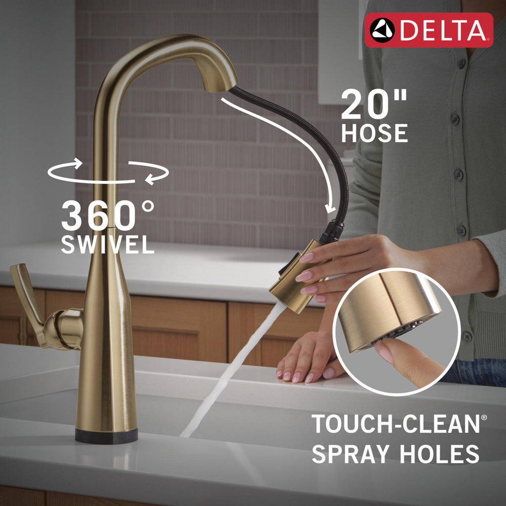 Delta Stryke Touchless Kitchen Pulldown Faucet with Voice AR - 9176TLV