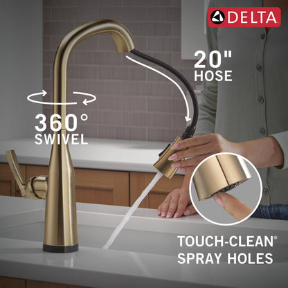 Delta Stryke Touchless Kitchen Pulldown Faucet with Voice AR - 9176TLV