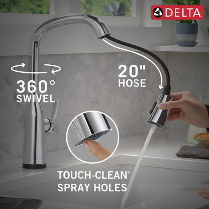 Delta Stryke Touchless Kitchen Pulldown Faucet with Voice AR - 9176TLV