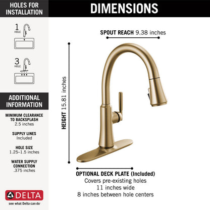 Delta Coranto Single Handle Pull-Down Kitchen Faucet - 9179