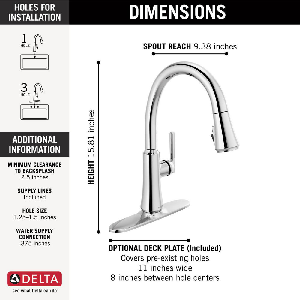 Delta Coranto Single Handle Pull-Down Kitchen Faucet - 9179