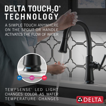 Delta Coranto Single Handle Pull-Down Kitchen Faucet with Touch2O Technology - 9179T
