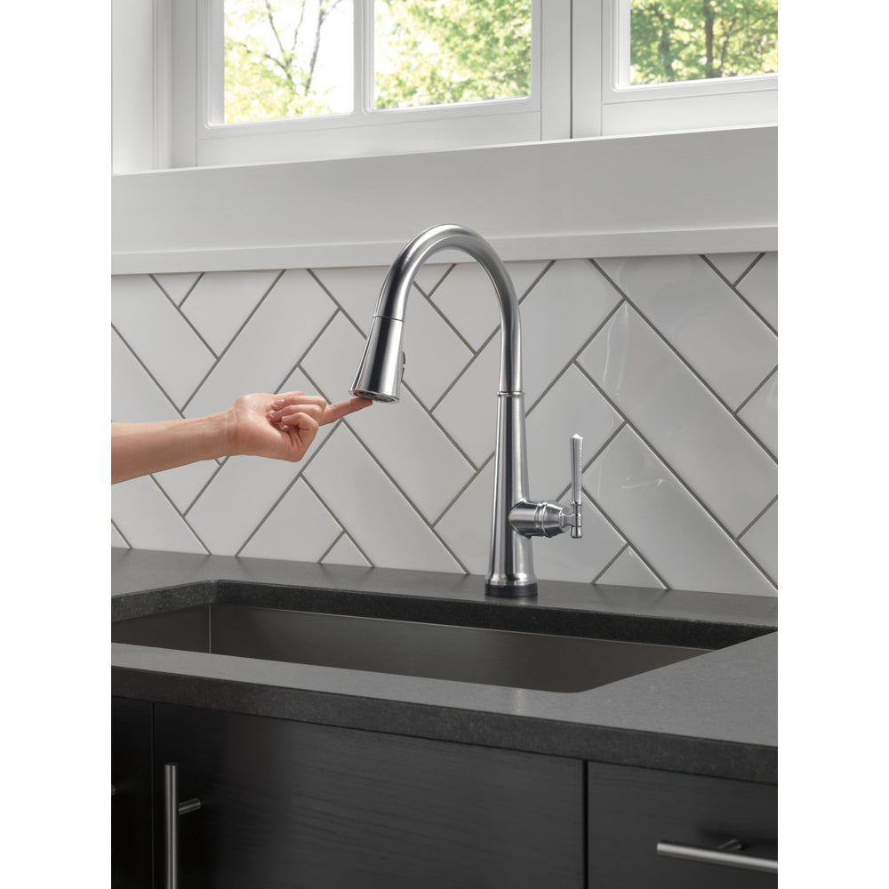 Delta Emmeline Single Handle Pull-Down Kitchen Faucet with Touch2O Technology - 9182T