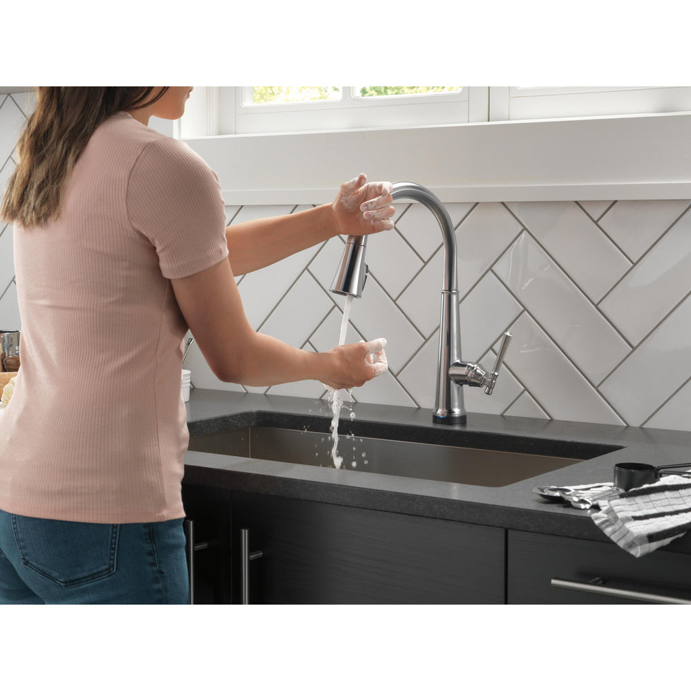 Delta Emmeline Single Handle Pull-Down Kitchen Faucet with Touch2O Technology - 9182T
