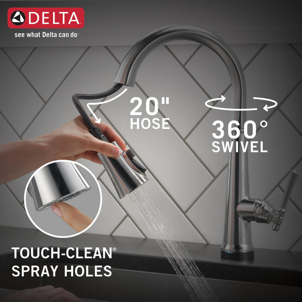 Delta Emmeline Single Handle Pull-Down Kitchen Faucet with Touch2O Technology - 9182T