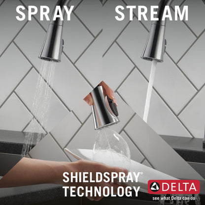 Delta Emmeline Single Handle Pull-Down Kitchen Faucet with Touch2O Technology - 9182T