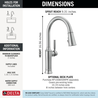 Delta Renaldi Single Handle Pull-Down Kitchen Faucet - 9184