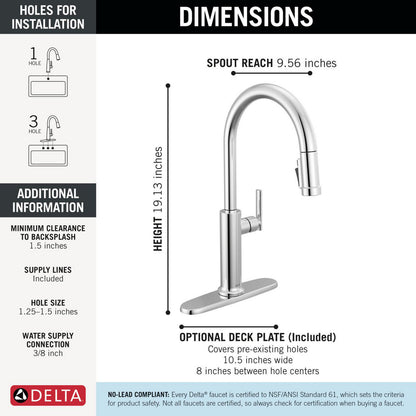 Delta Altado Pulldown Kitchen Faucet - 9186-DST