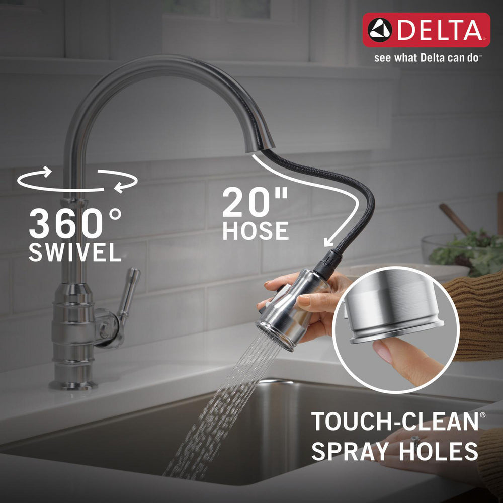 Delta Broderick Single Handle Pull-Down Kitchen Faucet - 9190
