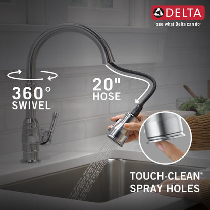 Delta Broderick Single Handle Pull-Down Kitchen Faucet - 9190