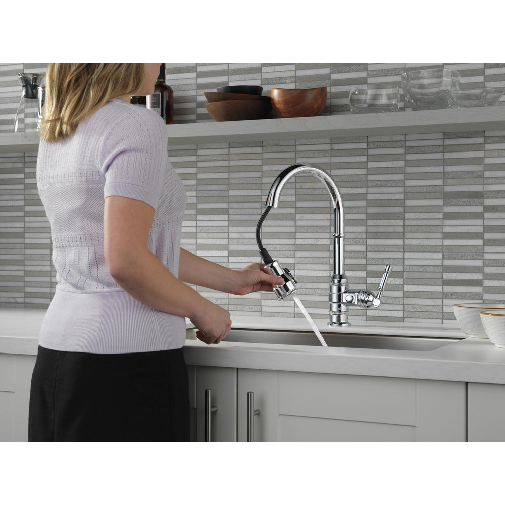 Delta Broderick Single Handle Pull-Down Kitchen Faucet - 9190