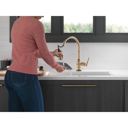 Delta Broderick Single Handle Pull-Down Kitchen Faucet With Touch2O Technology - 9190T