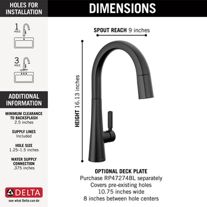 Delta Monrovia Single Handle Pull-Down Kitchen Faucet - 9191